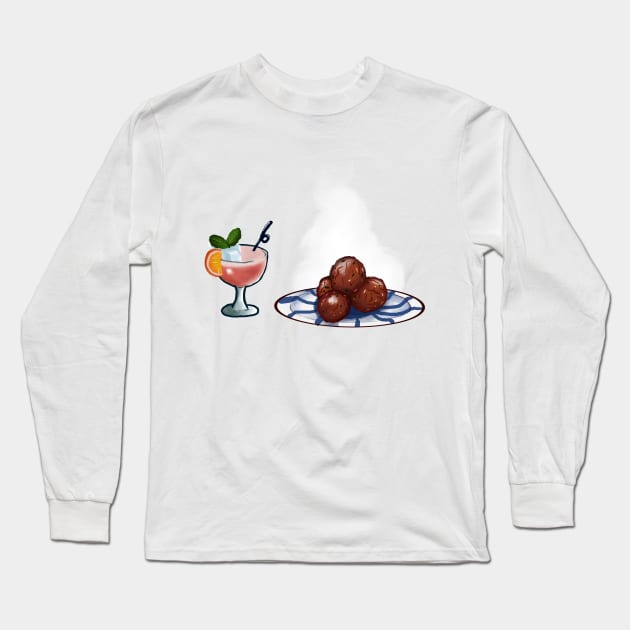 Meatball Menu Long Sleeve T-Shirt by thataussieva